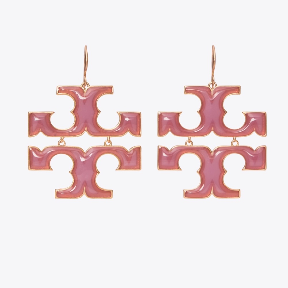 NWT~TORY BURCH~Pink Transparent Drop Earrings